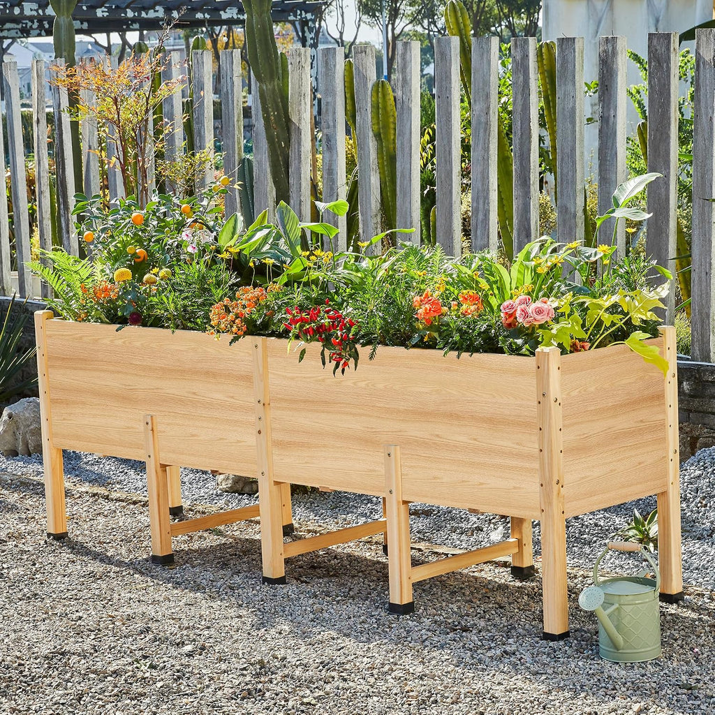 Wood Elevated Deep Root Garden Planter Box